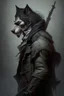 Placeholder: vampire hunter with a wolf head slung over his shoulder