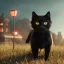 Placeholder: Black Cat, panoramic shot, lot of banners and flags, cinematic lighting, soft lighting, intricate detail, photography, lots of detail, ultra photoreal, photorealistic, masterpiece, hd, 8k, --stylize 1000 --v 4 --s