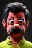 Placeholder: Waist up muppet Portrait, Nicolas maduro us muppet doll, black hair, Venezuelan president, red and yellow tracksuit, mustache, photo studio, background, unreal engine 5, concept art, art station, ray tracing, lumen lighting, ultra detail, volumetric lighting, 3d.