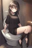 Placeholder: sitting on toilet