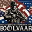 Placeholder: The text "Bolivar appreciates its veterans" with some blue stars and an American flag and a silhouette of a soldier. None of the components of the image should look plastic.