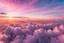 Placeholder: In a sea of clouds. Clouds are a mix of pinks, purples and peach colours from the sunset. It feels like you're flying in a dream. There a sparkles scattered throughout. It feels airy and light. Chromatic aberration effect. Dream aesthetic. y2k feeling. Clouds are really fluffy.