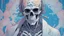 Placeholder: a close up of a person with a skull on their head, blue and white colors, anime skull portrait man, scary detailed art in color, hiroyuki-mitsume takahashi, nychos art aesthetic, half man half skeleton, anime cyberpunk art, colored manga art, rossdraws pastel vibrant, hot colors. insanely detailed, beautiful anime portrait, stunning anime face portrait, scary art in color