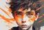 Placeholder: abstract boy art Orange color eyes