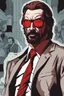 Placeholder: an muscular and menacing Hans Gruber wearing red-tinted glasses