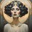 Placeholder: a large painting of a woman's face on a wall, mucha klimt and tom bagshaw, this painting is a large canvas, realistic art deco, large painting, mark brooks and brad kunkle, beauty art nouveau woman, elegant art, hyperrealistic art nouveau, big canvas art, female art, by John Keane, art deco painting, art. art deco