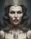 Placeholder: old evil queen in black leather gown, volouptous, busty, cleavage, angry, emperious, 8k resolution concept art portrait by Greg Rutkowski,