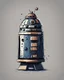 Placeholder: can you draw a dalek in a style appropriate for Paradroid 90?