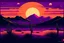 Placeholder: purple, desert sunset, meddle east retro graphic design