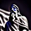 Placeholder: line toned, hedcut, wsj style, statue of cruicified Jesus of Liberty with a beard and wearing a cross and hanging from a cross, The statue male, hyperdetailed intricately detailed photoillustration ink drawing dystopian 8k resolution entire body of the statue is in the picture. digital illustration telephoto lens photography , same colors as the us treasury's one dollar bill, crucified"