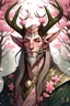 Placeholder: Pink hair spring cherry blossom Eladrin Male antlers druid beard