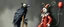 Placeholder: crow knight with cat o nine tails, wearing mirror hat, climbing ladder, in front of chalk art clown, a nice little dog poem in the style of escher and giger