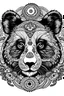 Placeholder: mandala panda: black and white with white background.