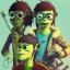 Placeholder: Portrait of band <Gorillaz> style,