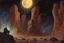 Placeholder: night, cosmic and epic influence, fantasy, biometric, movie wallpaper influence, rocks, mountains, sci-fi, walter leistikow, hans am ende, and ernest welvaert impressionism paintings