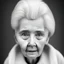 Placeholder: beautiful photo portrait of an old woman white hair black and white