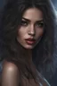 Placeholder: Nosferatits - head and shoulders portrait, Photorealistic, hyperrealism, Dazzling, Complex, dramatic, bold, attractive werewolf babe, perfect, Athletic, toned body with tanned skin, perfectly formed body, Dracula City, extremely detailed, lipstick, eyeshadow, eyeliner, mascara, rouge, photorealistic, 4k UHD Photograph,