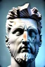 Placeholder: Ultra Realistic image, roman sculpture, white marble material, Lionel Messi, gold winner Laurel crown, miguel angel style, chisel style, emperor, waist up portrait, epic, celestial rays, cinematic lighting, God light, god rays, 4k resolution, smooth details, ornate details, soft lighting, unreal engine 5, sky and clouds background.