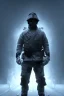 Placeholder: All Black british soldier, ghost, wearing high tech mask, white smoke, dark, rage, sorrow, high definition, ultra 8 k, volumetric lighting, blue fire, fog