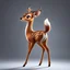 Placeholder: full body of a bald white tail deer, sultry, seductive, standing with big smile, looking back, and big eyes looking back , tail upward, on flat background, in the style of 'My Little Pony' and Bambi, fantastic lighting