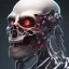 Placeholder: man head , ultra high detail , cyborg blood face