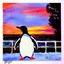 Placeholder: A Penguin dancing ballet wearing a white tutu and a tiara, colorful, sunset, in front of an audience, monet, painting, romantic, watercolor