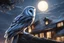 Placeholder: Symbiote in 8k solo leveling shadow drawing, barn owl, blue lights, sky , intricate details, highly detailed, high details, detailed portrait, masterpiece,ultra detailed, ultra quality