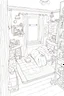 Placeholder: girl bedroom, line arts, manga style