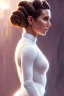 Placeholder: hyper realist, hyper detailed, stunningly beautiful Princess Leia, athletic realistic body, by greg rutkowski, magali villeneuve, artgerm, wlop, rossdraws, concept art, digital painting