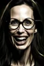 Placeholder: Angelina Jolie glasses braces dark laugh perverted face