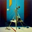 Placeholder: Abstract painting formed by a mix of human flesh-like surgical instruments and universe-like neuralink,strange musical instruments,minimalism,Painting By Adrian Ghenie, Rene Magritte, Salvador Dali, Lucian Freud