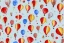 Placeholder: giftwrap pattern with watercolor of hot air balloons, children's book illustration, white parchment paper, wrapping paper, white linen, in the style of e. h. shepard, in the style of classic winnie the pooh