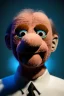 Placeholder: Waist up muppet Portrait, Vladimir Putin as muppet doll, Black suit, photo studio, blue background, unreal engine 5, concept art, art station, god lights, ray tracing, RTX, lumen lighting, ultra detail, volumetric lighting, 3d.