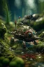 Placeholder: rock rocket on swamp planet with lotsa disgusting swamp creatures, photo-realistic, shot on Hasselblad h6d-400c, zeiss prime lens, bokeh like f/0.8, tilt-shift lens 8k, high detail, smooth render, down-light, unreal eng