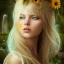 Placeholder: sunflower goddess green eyes long hair blond