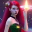 Placeholder: Pretty teenage girl with blood-red hair who is dressed like a space witch casting a spell, girl has green eyes, background is realistic space renditions, goth girl dress, full body portrait, arm colors gradient effect into stars, rendered, unity 3d, unreal engine, dslr, hdr, 4k, edited, photorealistic, normal number of appendages, freckles