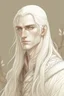 Placeholder: Portrait of male elf with long White hair, Frank Cho style