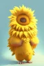 Placeholder: Cheery and cute sunflower avatar full body in furry material