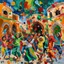 Placeholder: Abstract painting Libyan children celebrating end of ramadan