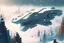 Placeholder: spaceship flying low over a snow-covered city