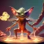 Placeholder: yoga gremlin artist, maze background ,smoke twirl, levitated lab equipment, 4k, Highly Detailed, Masterpiece, perfect eyes, Digital Illustration, Cinematic Lighting, Realistic, Sharp Focus, Centered, Beautifully Lit, Bioluminescent by Stanley Artgerm Lau