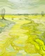 Placeholder: A pale light yellow wasteland with acid pools painted by Vincent van Gogh