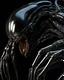 Placeholder: Photorealistic portrait, Alien Xenomorph, extreme close-up, detailed face-crab-like mech with a combination of alien and mechanical traits, sleek onyx exoskeleton, bioluminescent veins, articulated metallic appendages, realistic lighting to emphasize the fusion of organic and synthetic.