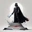 Placeholder: Create a beautiful illustration that showcases Darth Vader, adorned in his iconic black cape, standing triumphantly on the highest Olympic podium as the undisputed champion. Set this scene against a white background.