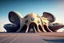 Placeholder: exterior view of an ant-shaped airport, spectacular, shocking, ultra quality, maximalist, 8k 3D