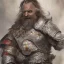 Placeholder: dnd, dwarf, priest, heavy armour, portrait, only face, close up, watercolour