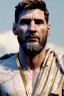 Placeholder: Realistic image, Roman sculpture made in white marble with gold veins, Lionel messi with gold laurel leaves crown, two blue brushes, decorative star on the chest, waist up portrait, marble material, gold ornaments, Baroque style, sun rays background, epic, celestial, cinematic lighting, God lights, 4k resolution, smooth details, soft lighting, unreal engine 5, art station, substance 3d.