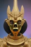 Placeholder: black male African Egyptian alien, cracks in the voodoo head, wicked, diamond eyes, crown, blood, 8k, finely detailed, photo realistic, leopard robe turquoise skull head gold dragon space alien rain skeleton gold teeth silver crown silver space suit spaceships