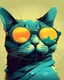 Placeholder: Art illustration sunglasses catman