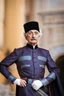 Placeholder: Einstein i n Azerbeyjan traditional costum color full ,upper body ,blury background ,closeup ,sharp focus